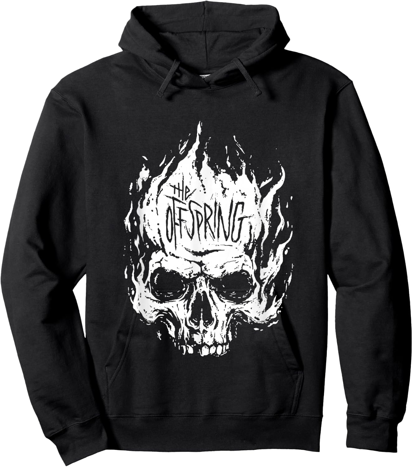 The Offspring Official White Skull Logo , Black Hoodie - Hoodie | Black