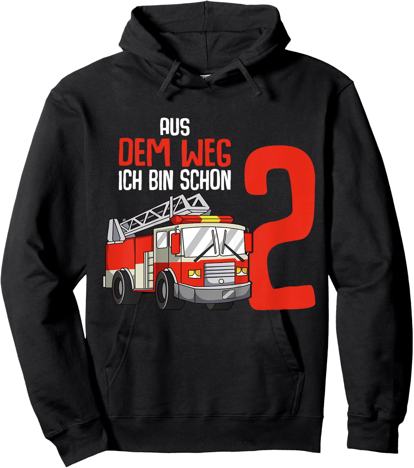 Children's 2nd Birthday Fire Brigade 2 Years Kids Boy , black Hoodie - Hoodie | Black