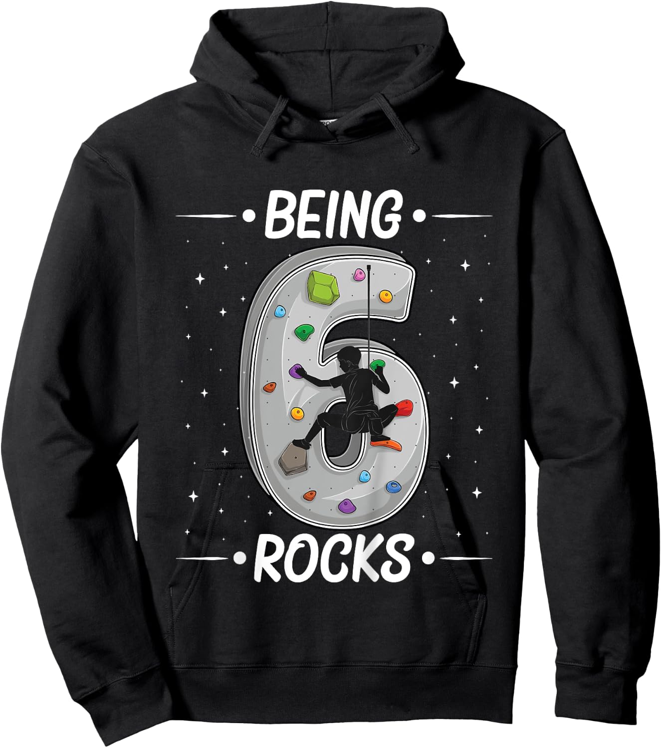 6 year old rock climbing 6th birthday Adventures Climber Hoodie - Hoodie | Black