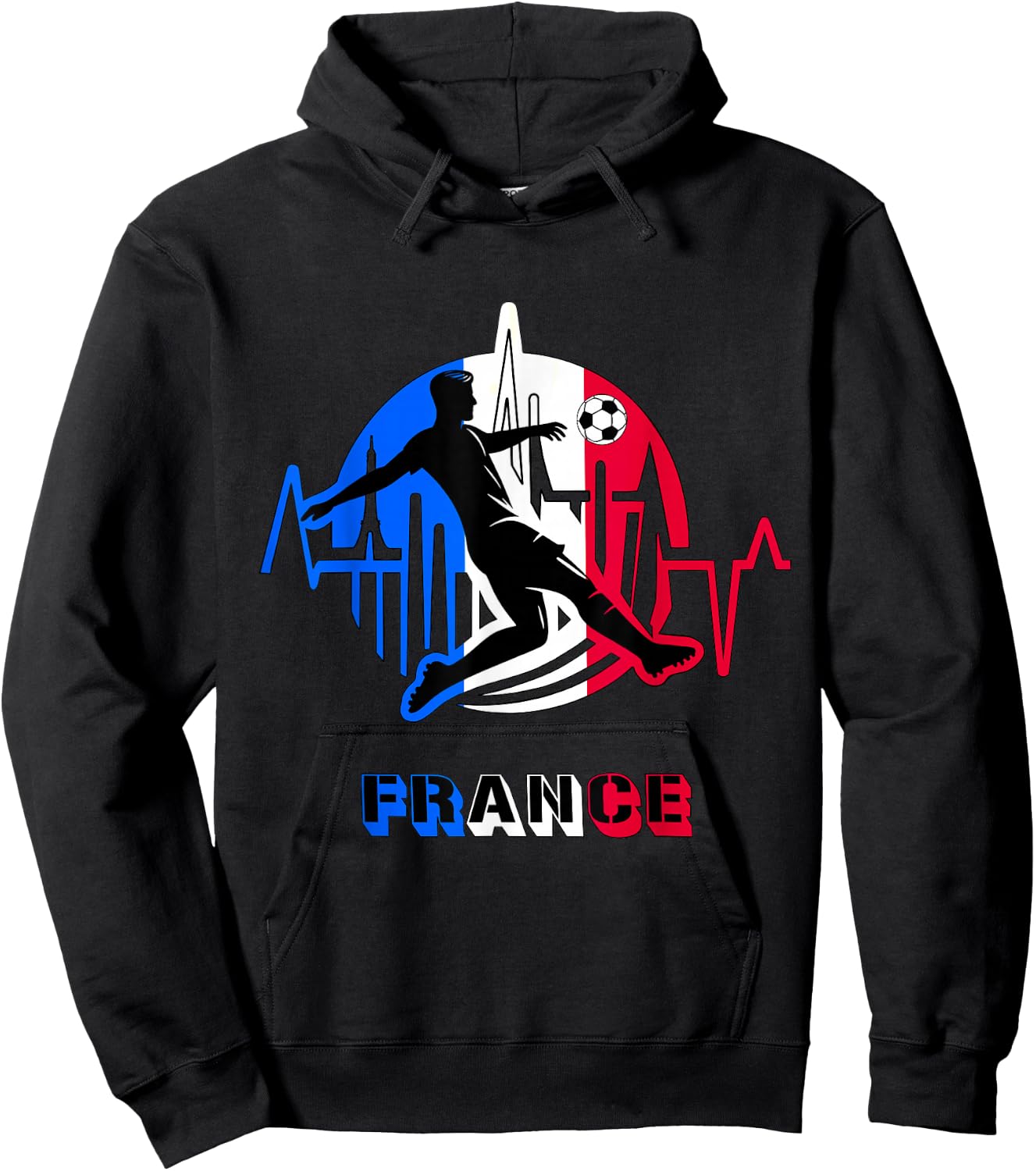 French Supporter Gift Foot Hoodie - Hoodie | Black