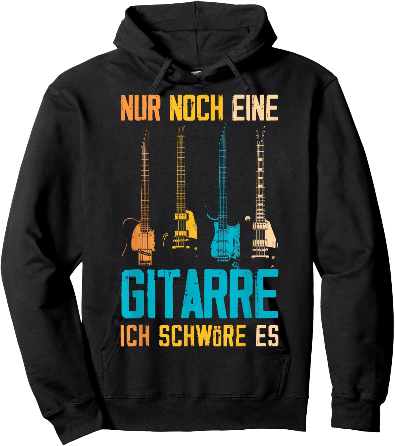 Nur Noch Eine Gitarre Ich Schwöre Es Funny Guitarist , black Hoodie - Hoodie | Black