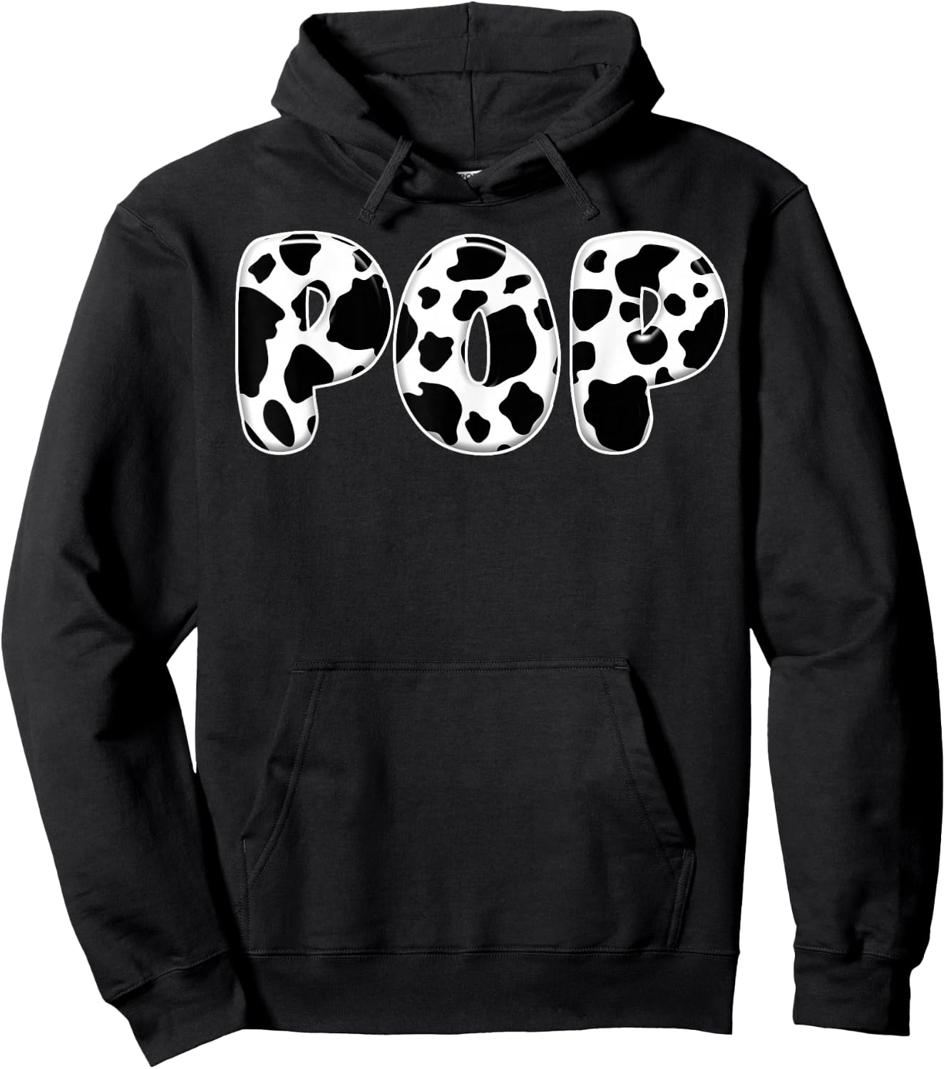 Pop Cow Print Cow Birthday Black White Pattern Hoodie - Hoodie | Black