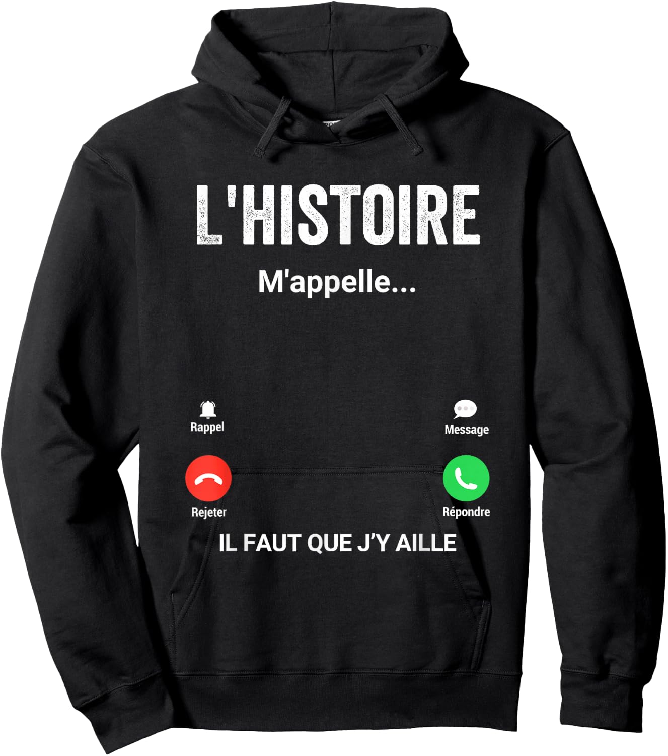 L'histoire M'appelelle Cadeau Humour Historian , Black Hoodie - Hoodie | Black