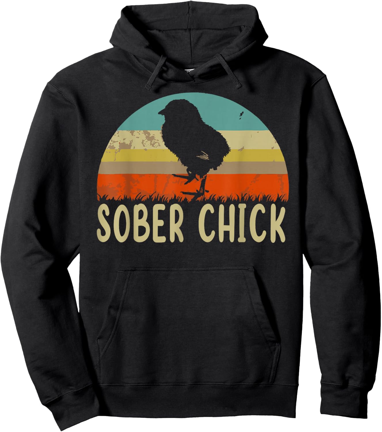 Sober Chick Funny Recovery Sobriety Mental Health Hoodie - Hoodie | Black