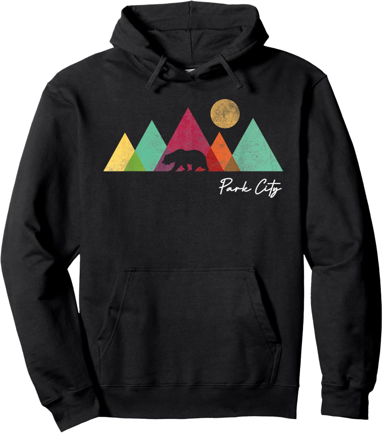 Retro Park City Utah Souvenir Mountain Hiking Hoodie - Hoodie | Black