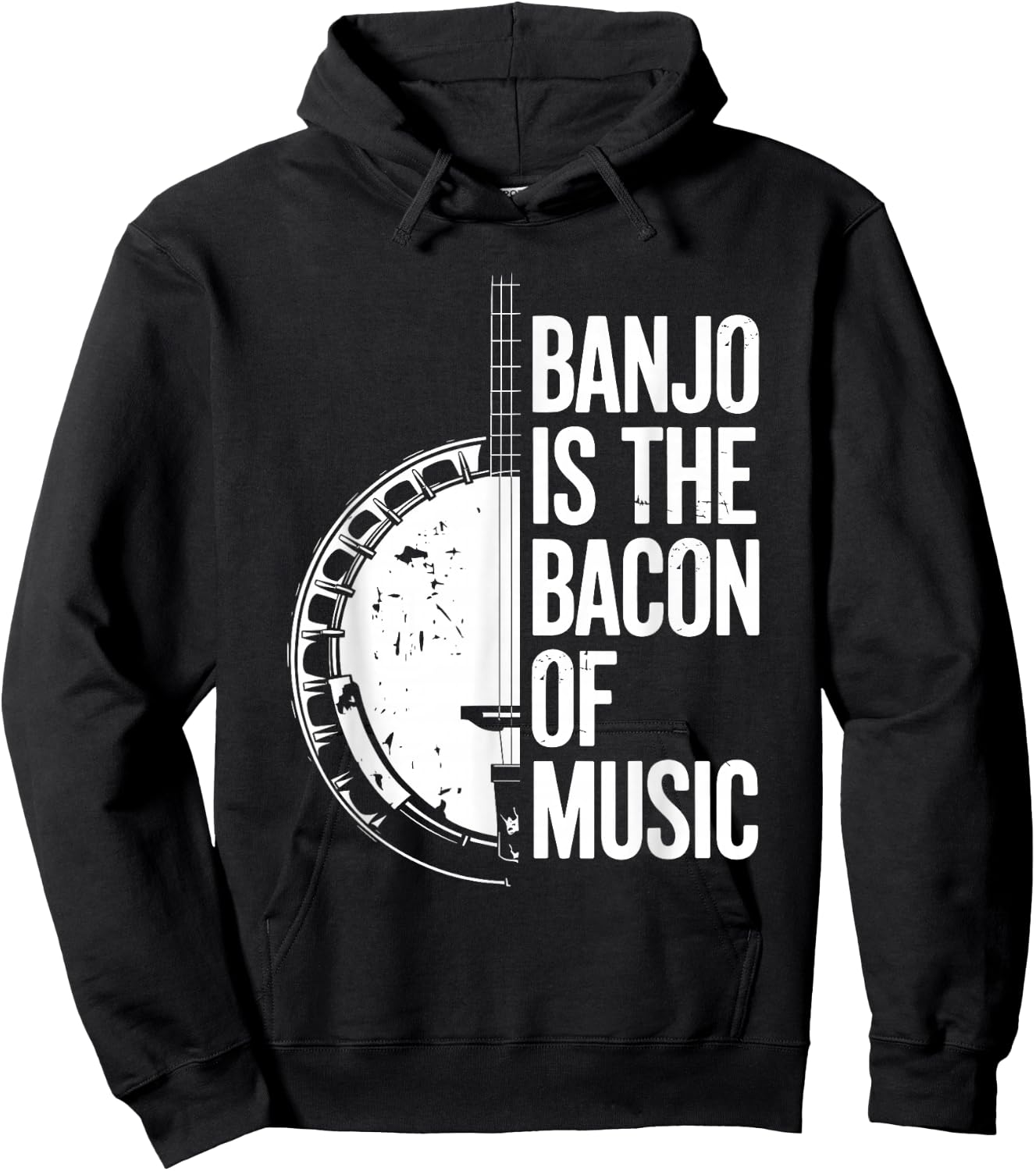 Banjo Is The Bacon Of Music, Bluegrass Banjo Player Hoodie - Hoodie | Black