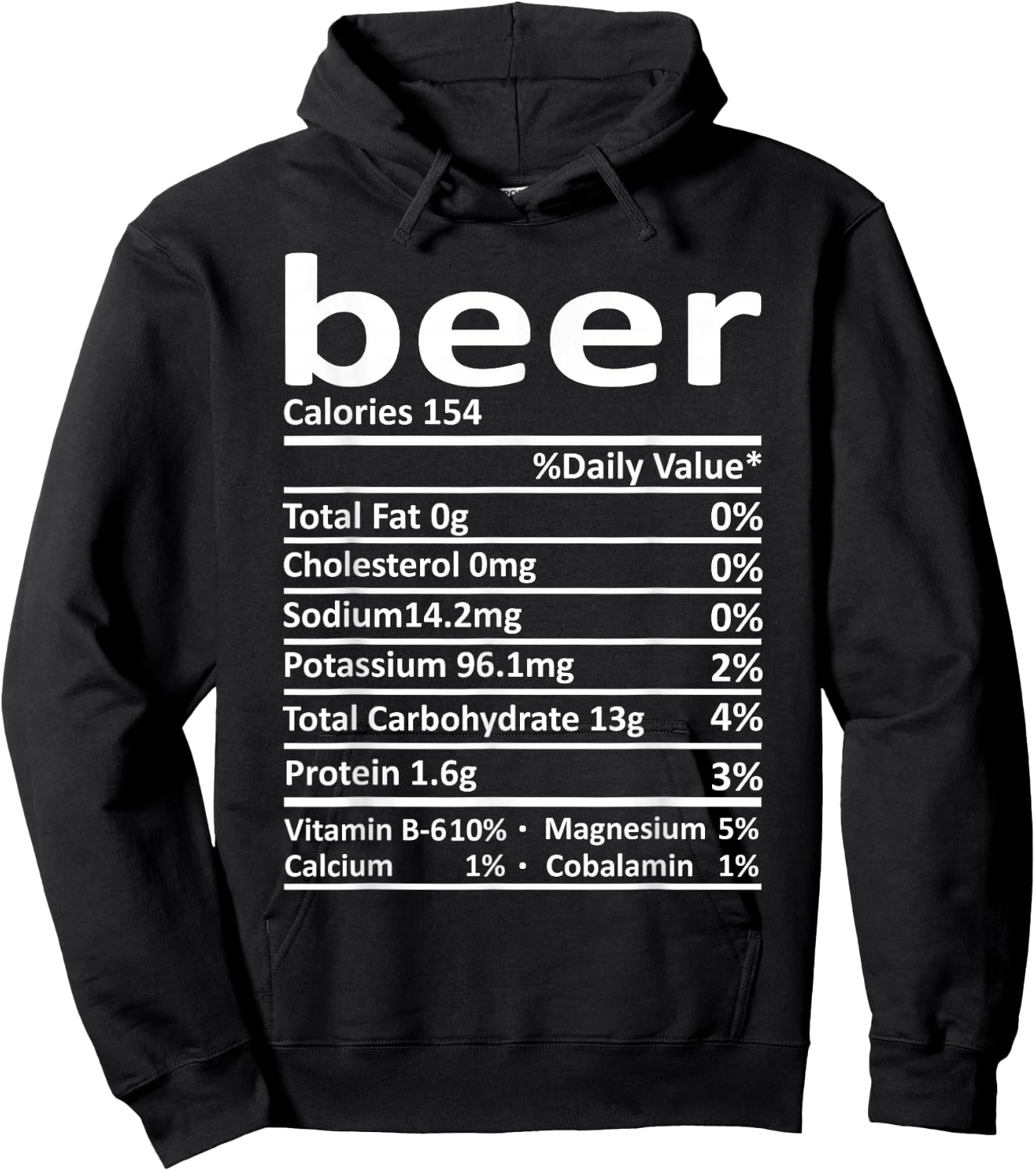 Beer Nutrition Funny Thanksgiving Costume Food Christmas Hoodie - Hoodie | Black