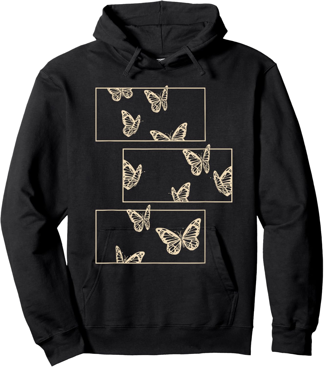 Fairy Grunge Fairycore Aesthetic Clothes Women Men Brown Butterfly Hoodie - Hoodie | Black
