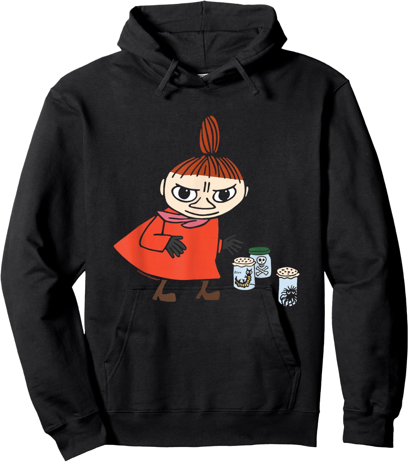 Moomin Little My Playing With Creepy Crawlies Spooky , black Hoodie - Hoodie | Black
