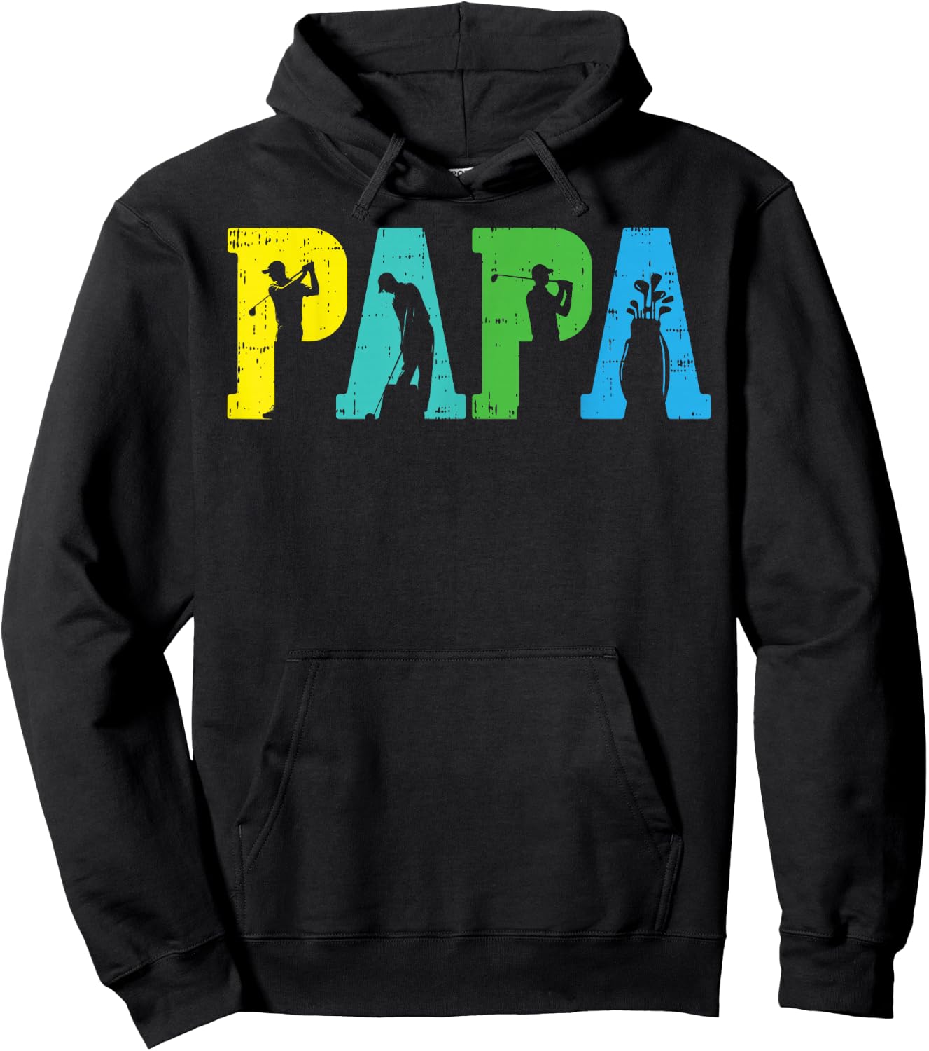 Fathers Day Grandpa Papa Golf Grandfather Granddad Golfer Hoodie - Hoodie | Black