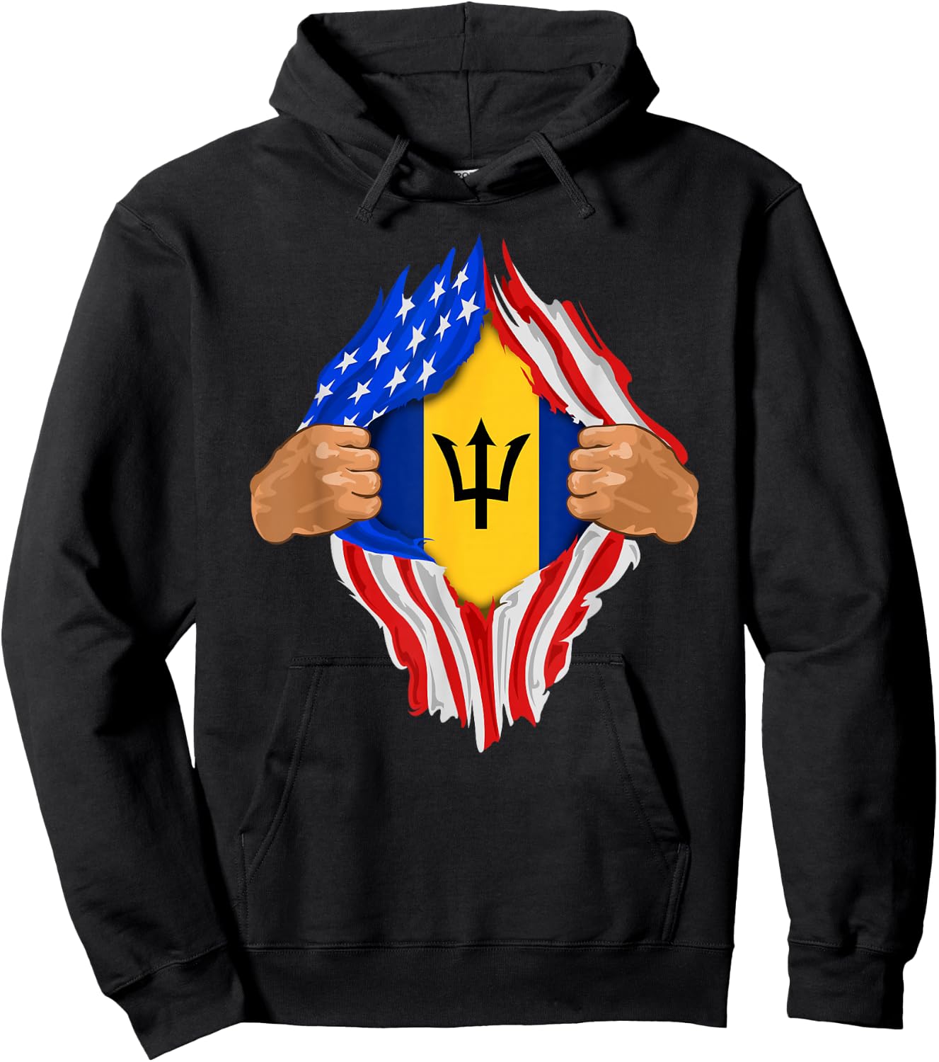 Barbadian Blood Inside Me | Barbados Flag Gift Hoodie - Hoodie | Black