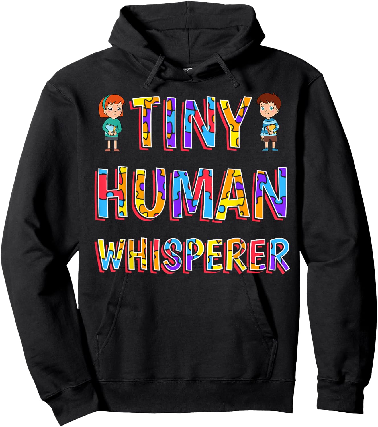 Tiny Human Whisperer Preschool Teacher Pre-K Pre-Primary Hoodie - Hoodie | Black