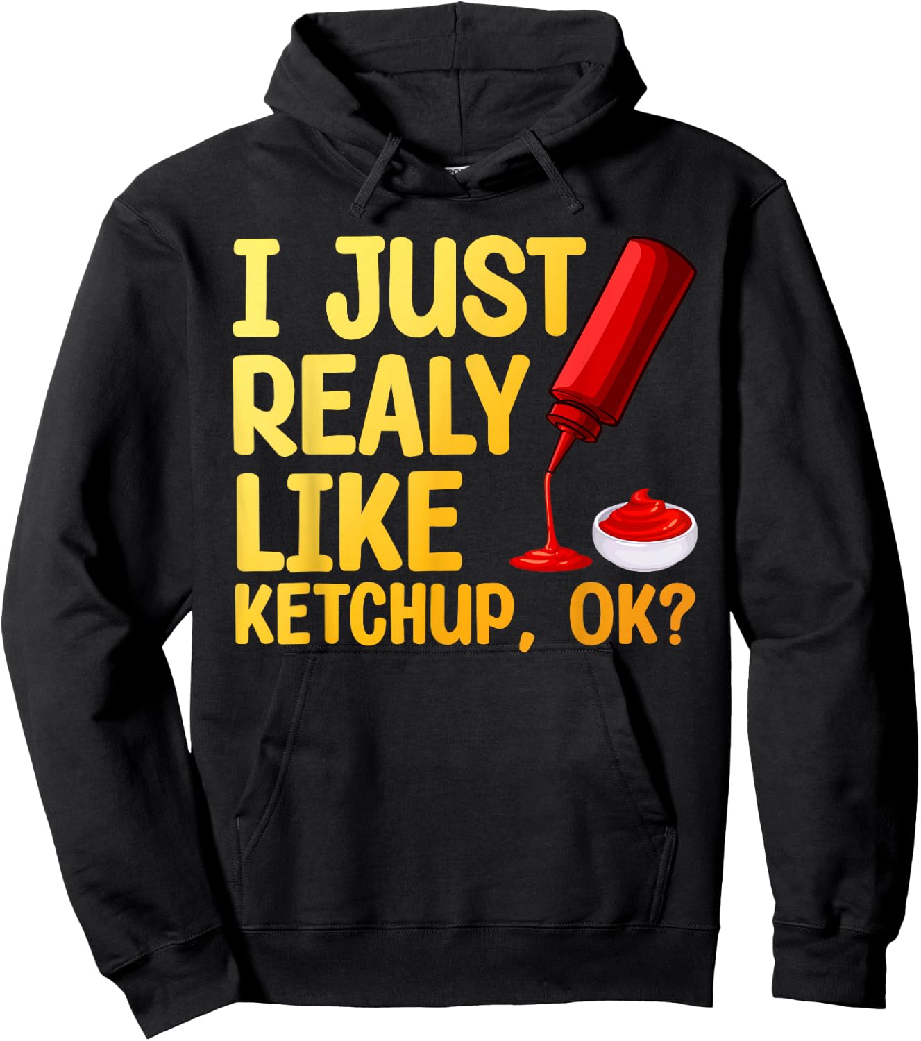 Funny Ketchup Design Women Kids Tomato Ketchup Lover Hoodie - Hoodie | Black