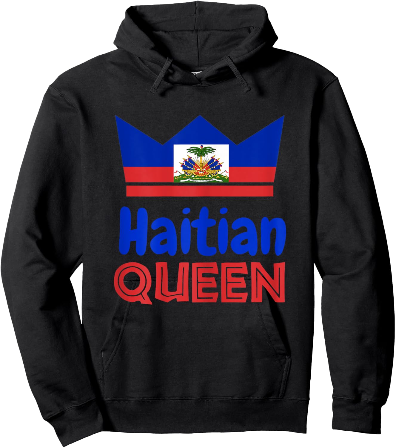 Haitian Queen Women Perfect Haiti Crown Flag Gift Hoodie - Hoodie | Black