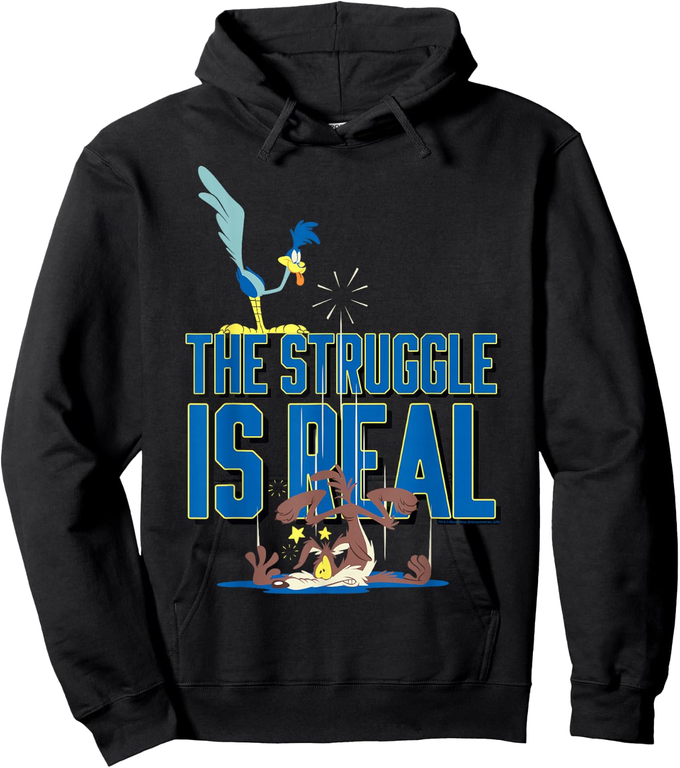 Looney Tunes Roadrunner the Struggle is Real Hoodie - Hoodie | Black