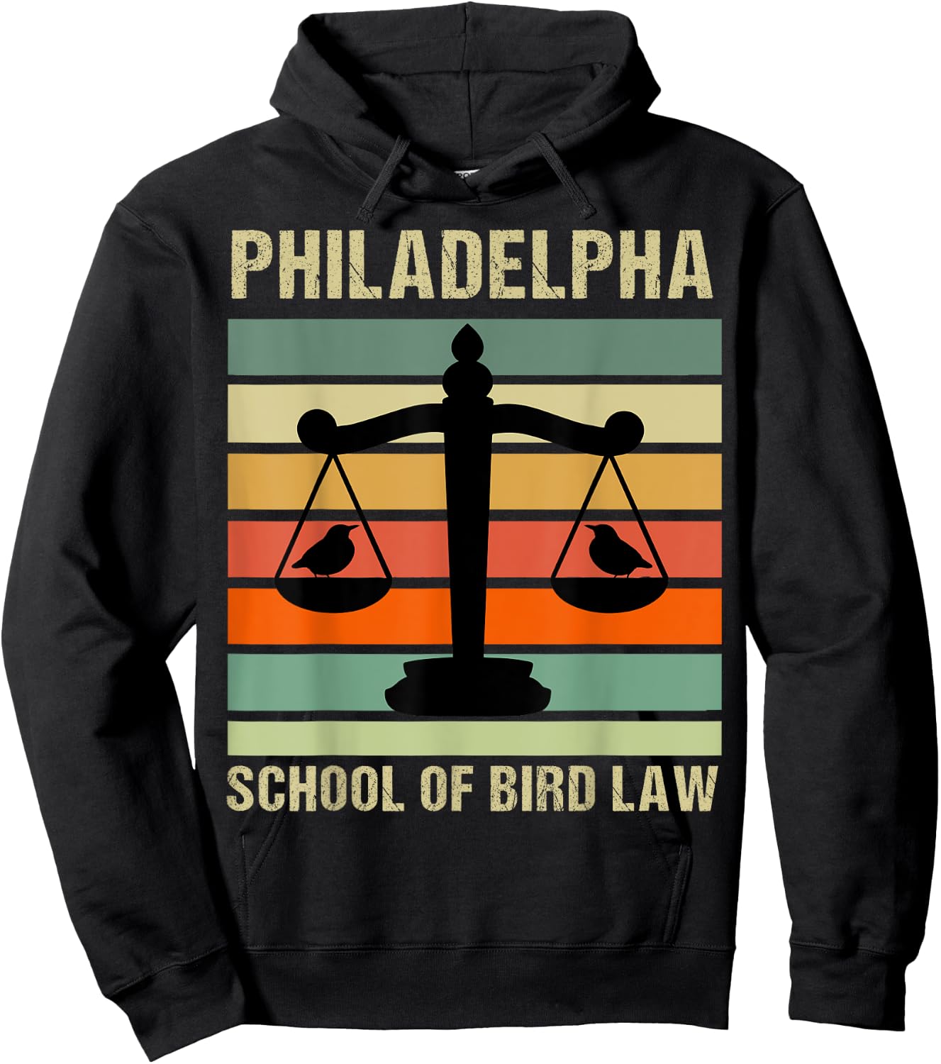 Philadelpha School Of Bird Law Retro Vintage Hoodie - Hoodie | Black