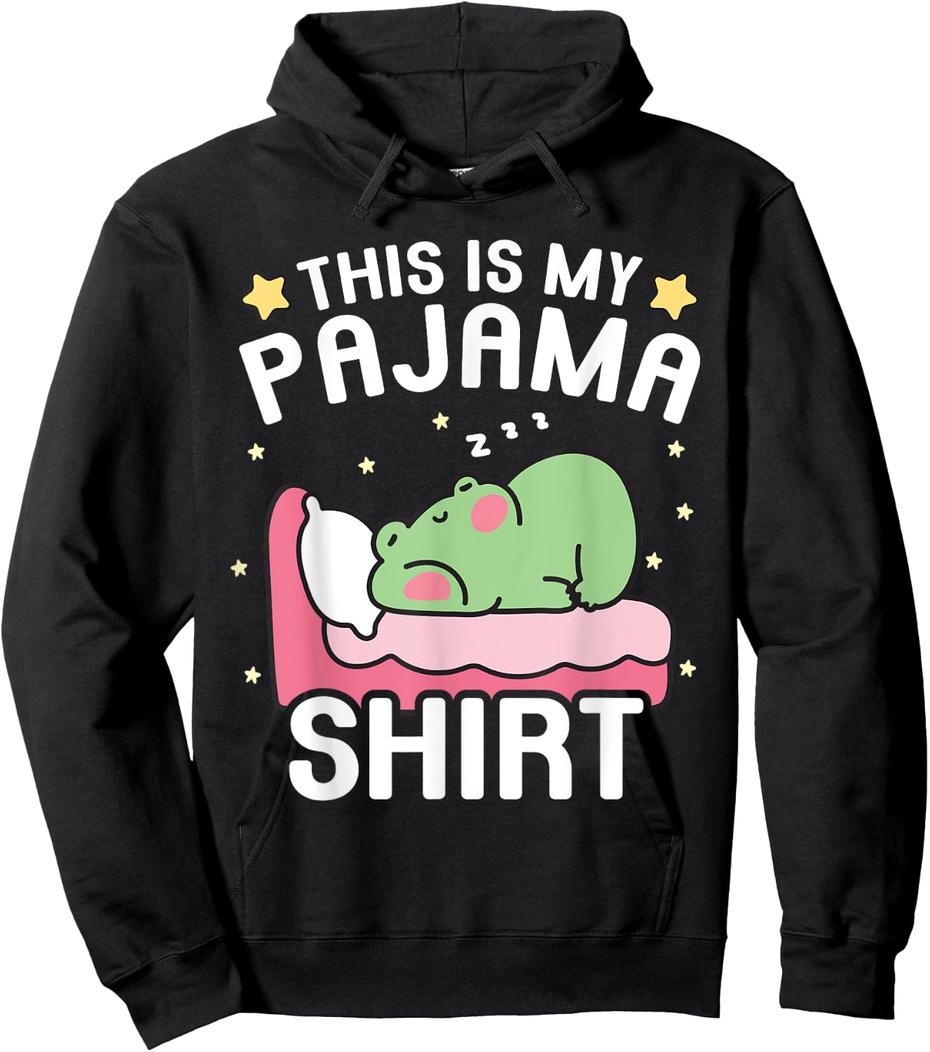 Cute PJ Teen Boys Girls PJs Funny Frog PJs This Is My Pajama Hoodie - Hoodie | Black