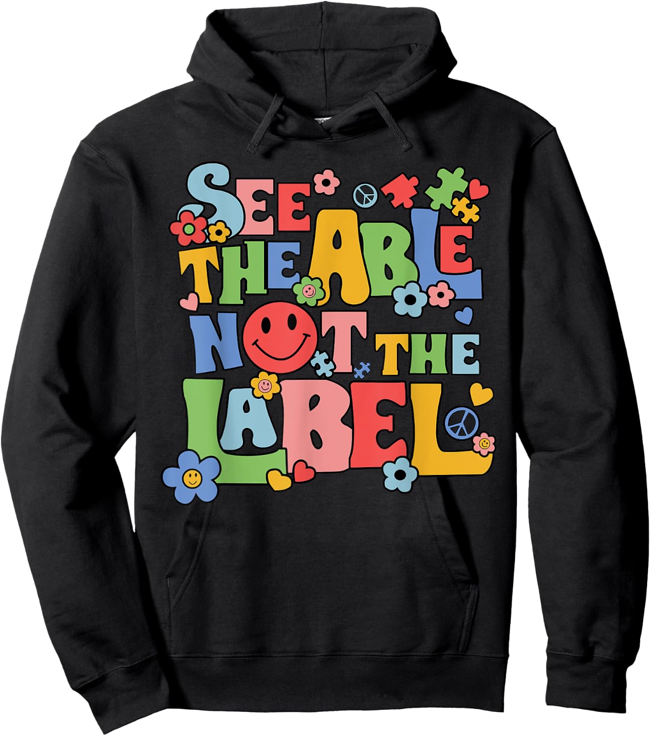 See the Able Not the Label Sped Ed Education Special Teacher Hoodie - Hoodie | Black