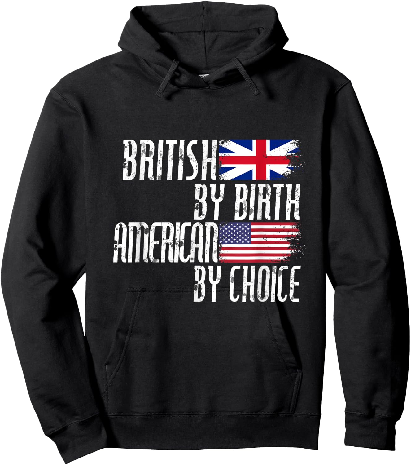 British By Birth American By Choice Hoodie - Hoodie | Black