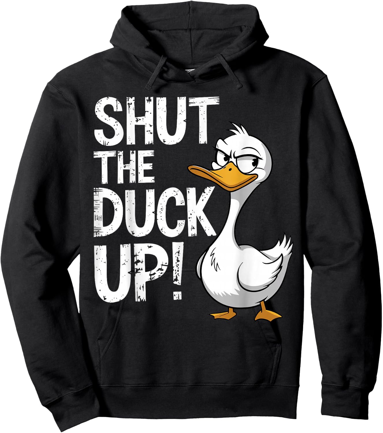 Shut The Duck Up Funny Duck Pun Hoodie - Hoodie | Black