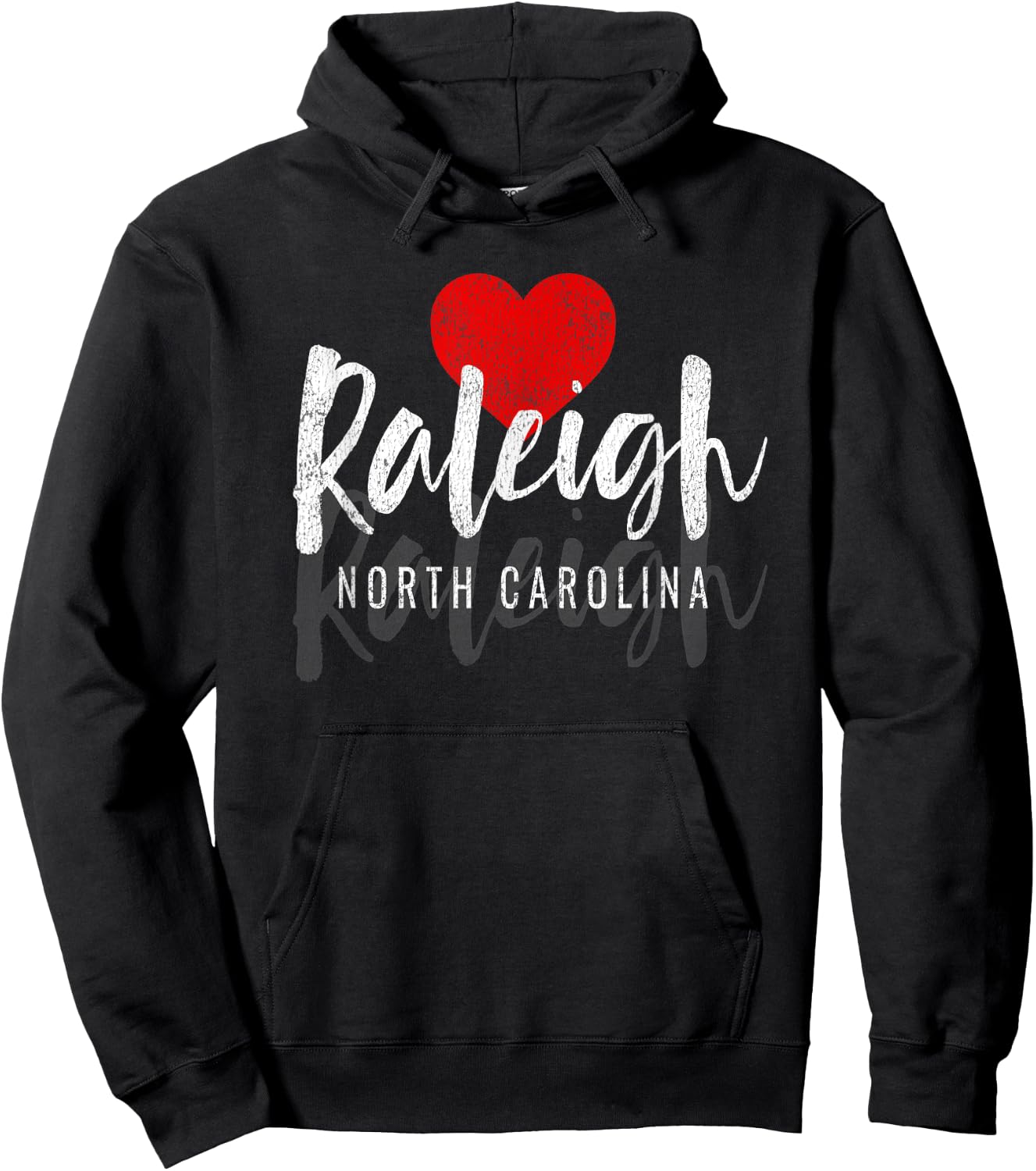 Raleigh NC Souvenir - Love - Heart Gift T Shirt Hoodie - Hoodie | Black