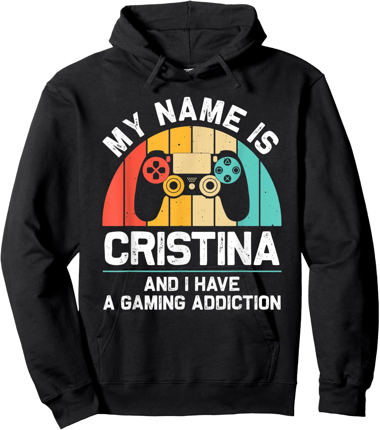 CRISTINA Gift Name Personalized Funny Gaming Geek Birthday Hoodie - Hoodie | Black
