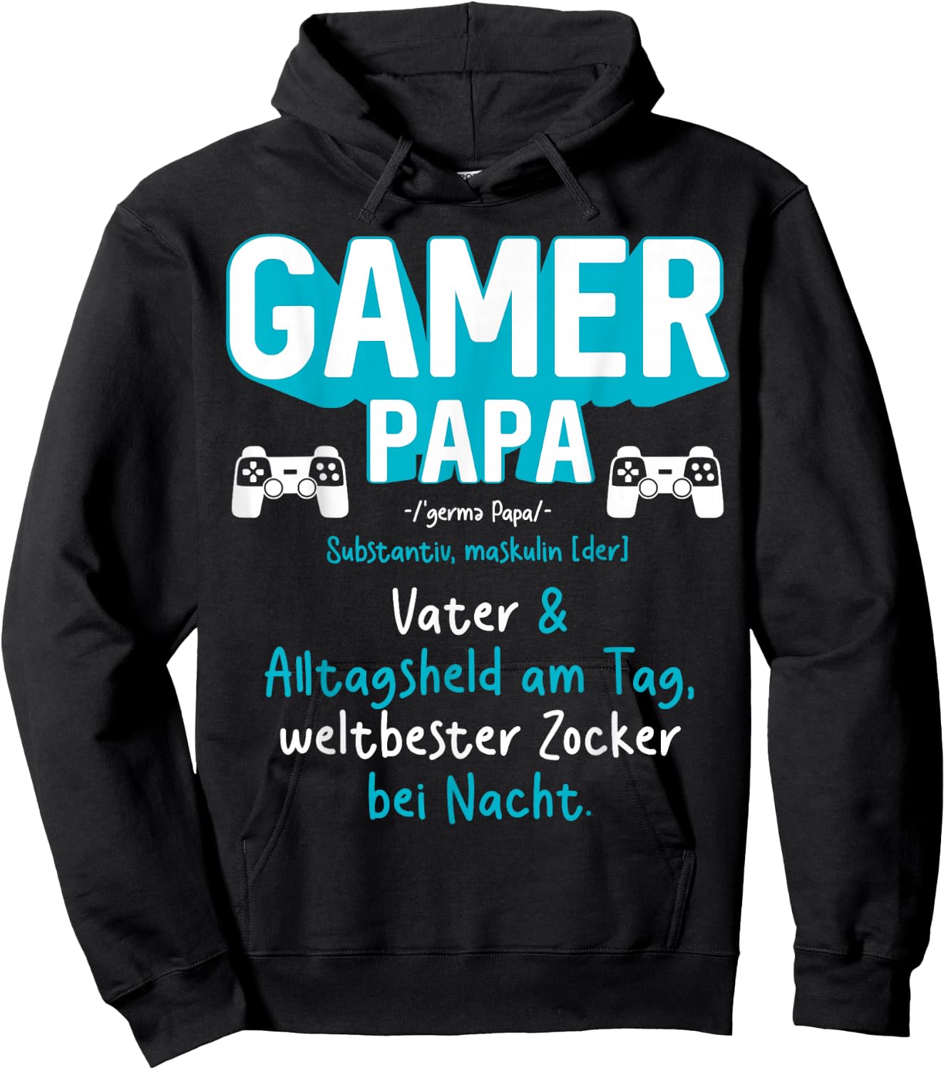 Gamer Papa Definition Zocker Games PC Bester Gaming Papa Hoodie - Hoodie | Black