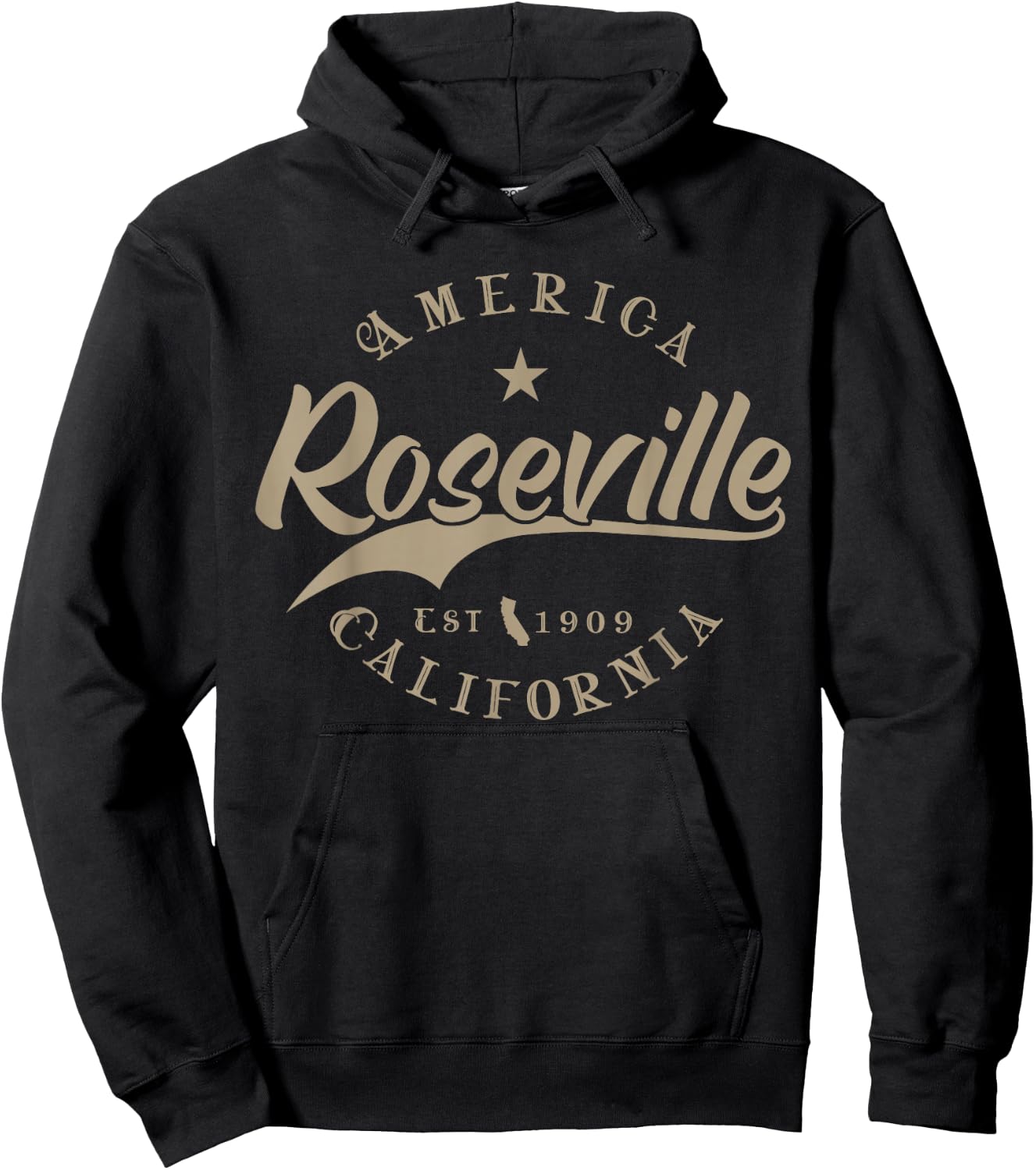 Roseville CA | California Hoodie - Hoodie | Black