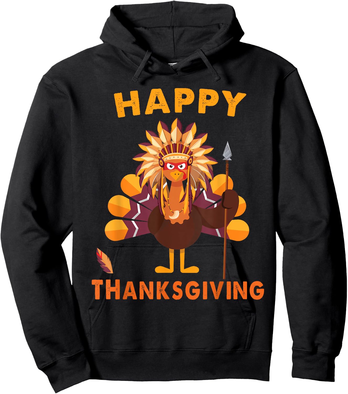 Native American Indian turkey Happy Thanksgiving day gift Hoodie - Hoodie | Black