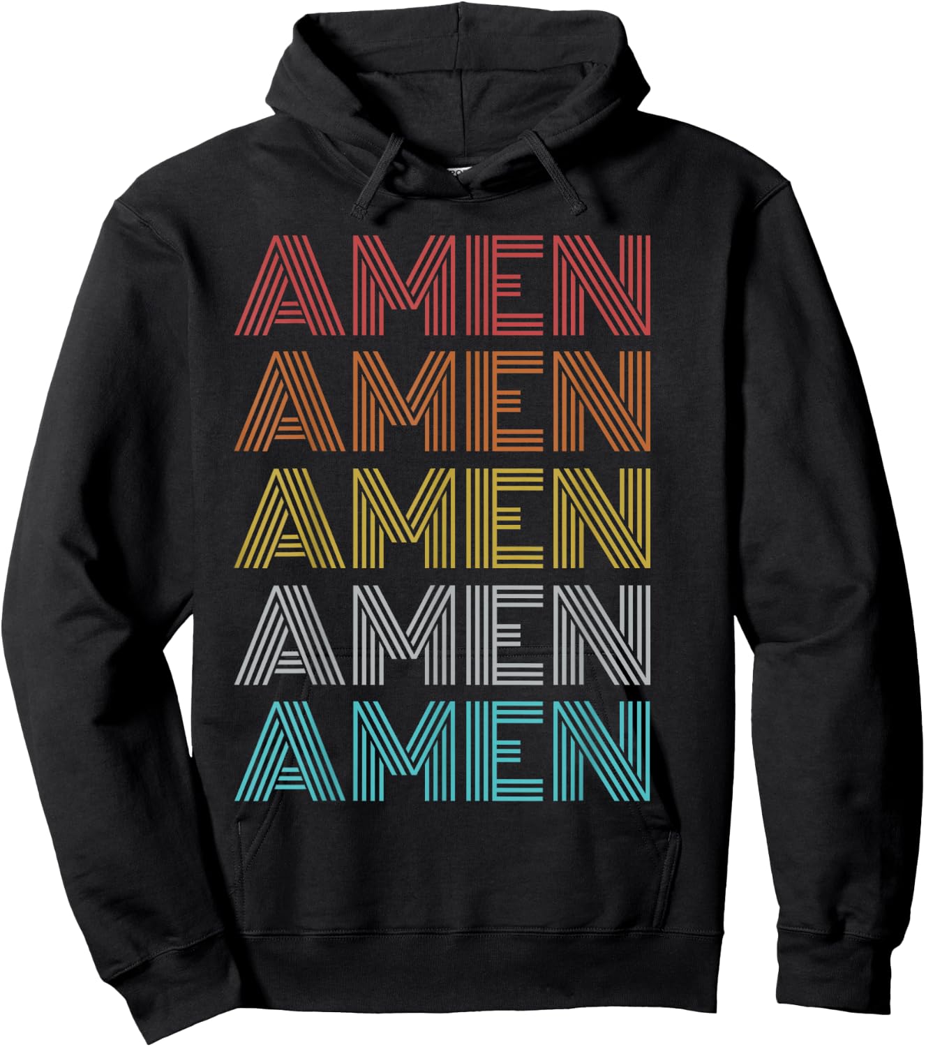 Retro Vintage Amen Hoodie - Hoodie | Black
