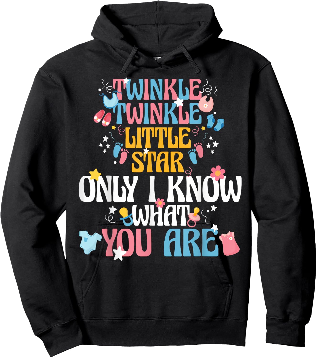 Twinkle Twinkle Little Star Gender Reveal Mom Dad Keeper Hoodie - Hoodie | Black