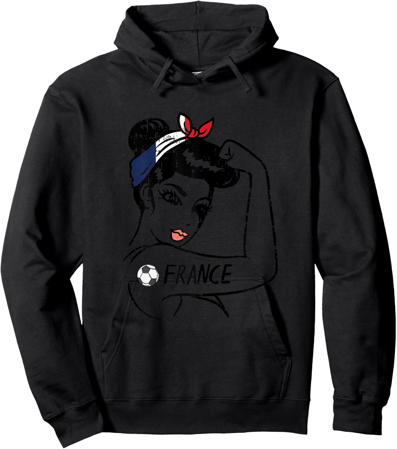 Unbreakable Woman French Flag France Soccer Fan Women Girls Hoodie - Hoodie | Black