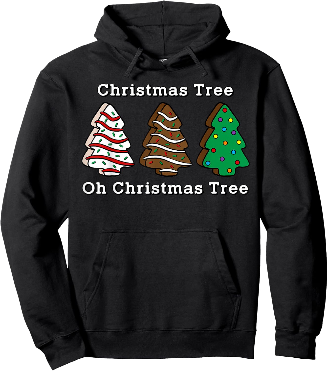 Oh Christmas Tree Cute Cake Brownie Lover Sweet Tooth Hoodie - Hoodie | Black