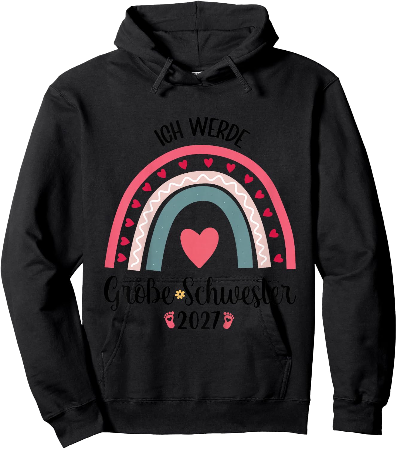 Kinder Ich Werde Große Schwester 2027 Kinder Große Schwester 2027 Hoodie - Hoodie | Black