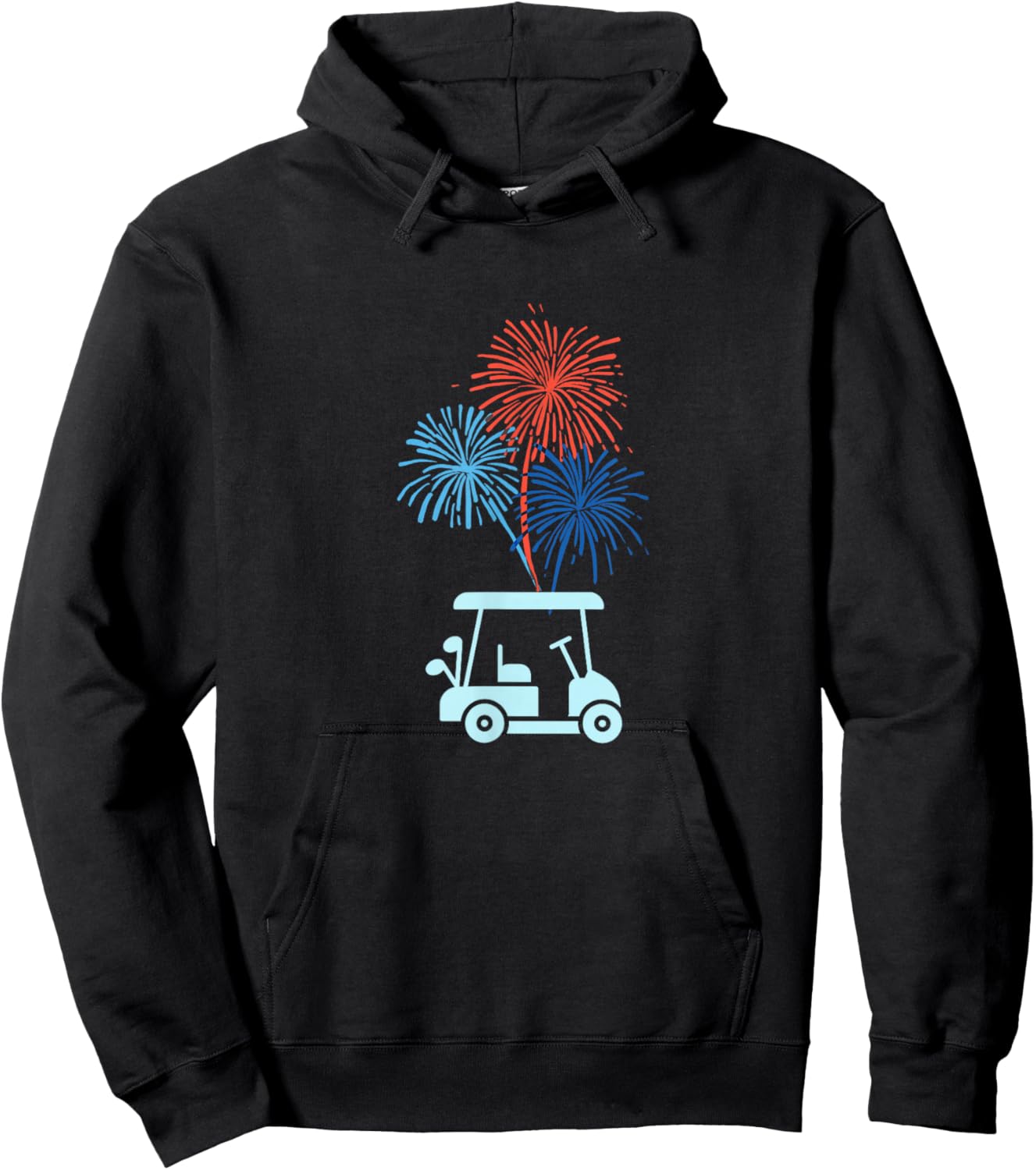 Golfers style 4th of July and golf cart stylish golf Hoodie - Hoodie | Black