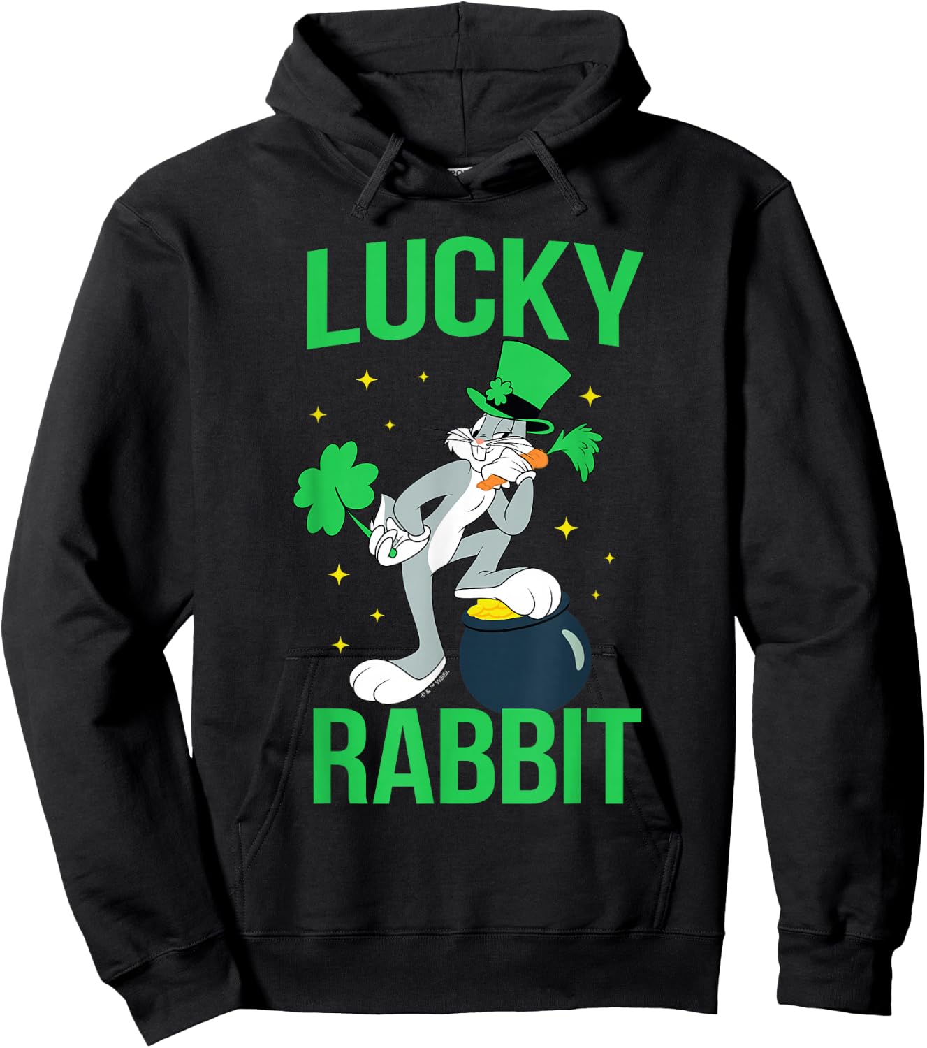 Looney Tunes Bugs Bunny St. Patrick's Lucky Rabbit Hoodie - Hoodie | Black