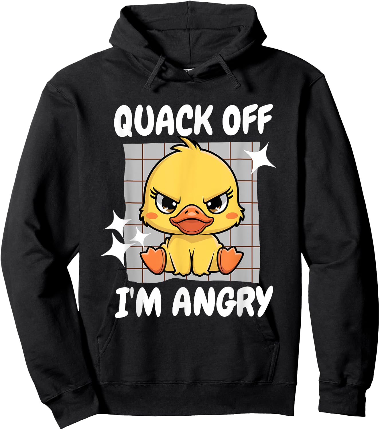 Quack Off I'm Angry Cute Angry Duck Lover Design Kawaii Duck Hoodie - Hoodie | Black