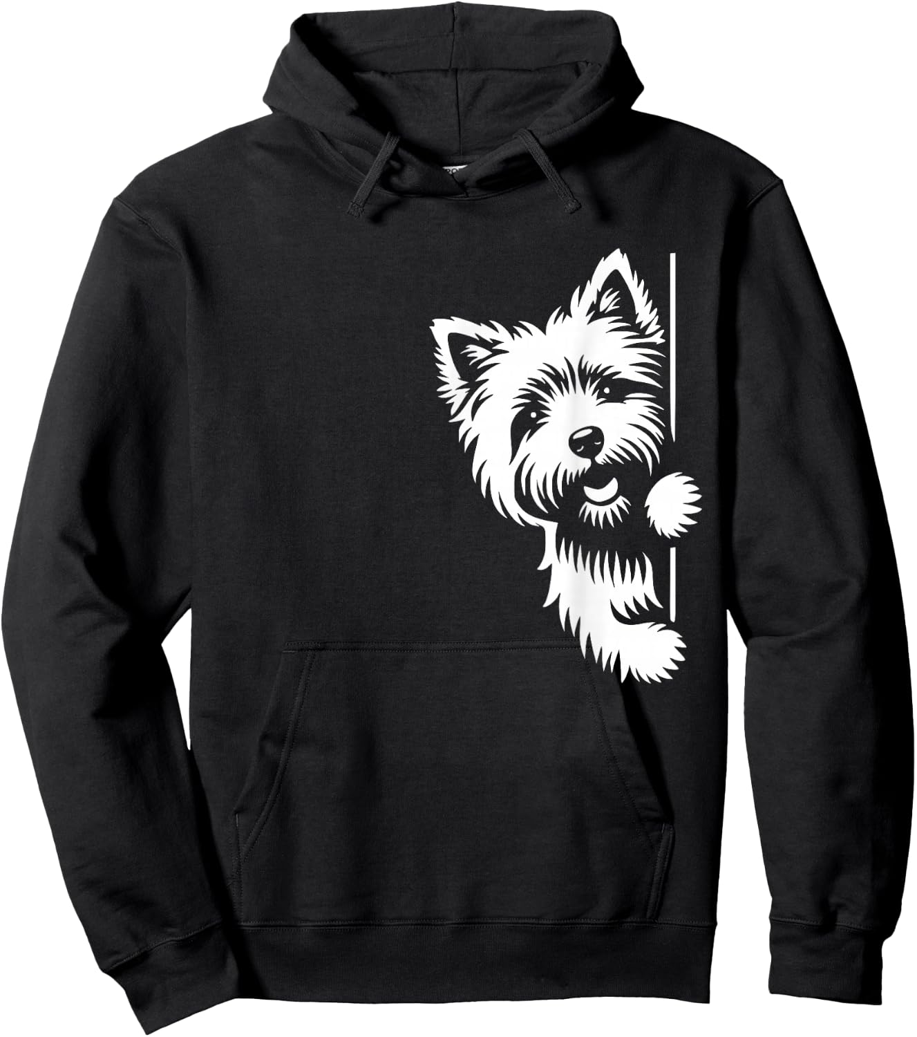 Cute Cairn Terrier Dog Peering Graphic Design Hoodie - Hoodie | Black