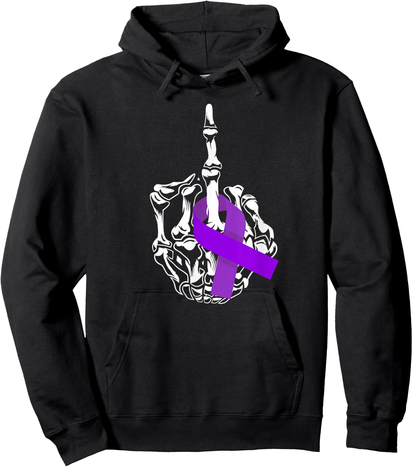 Fuck Pancreatic Cancer Middle Finger Pancreatic Cancer Hoodie - Hoodie | Black