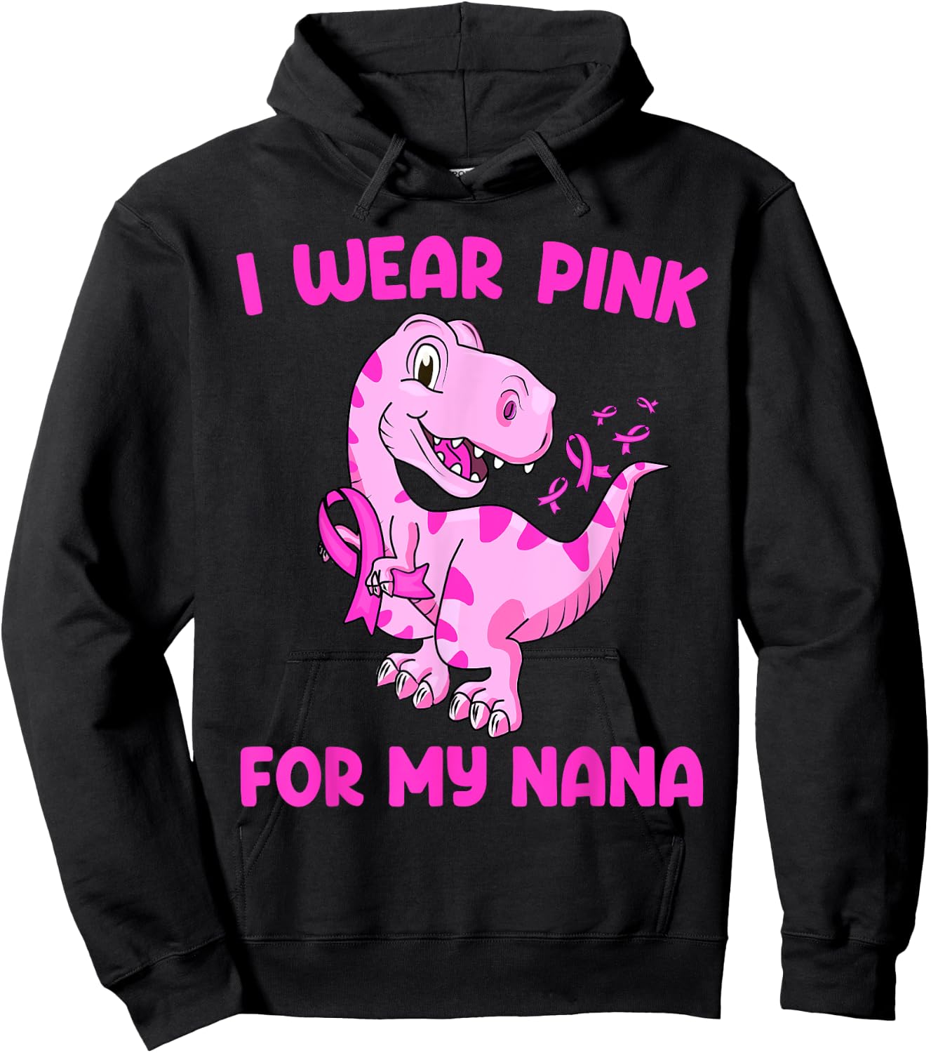 I Wear Pink For My Nana Breast Cancer Awareness Toddler Kids Hoodie - Hoodie | Black