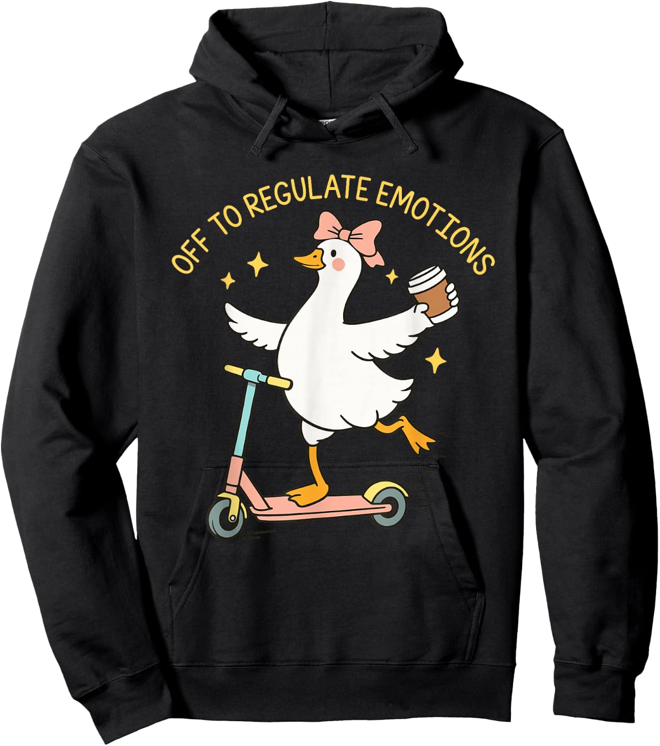 Off to Regulate Emotions Mental Health Funny Silly Goose Hoodie - Hoodie | Black