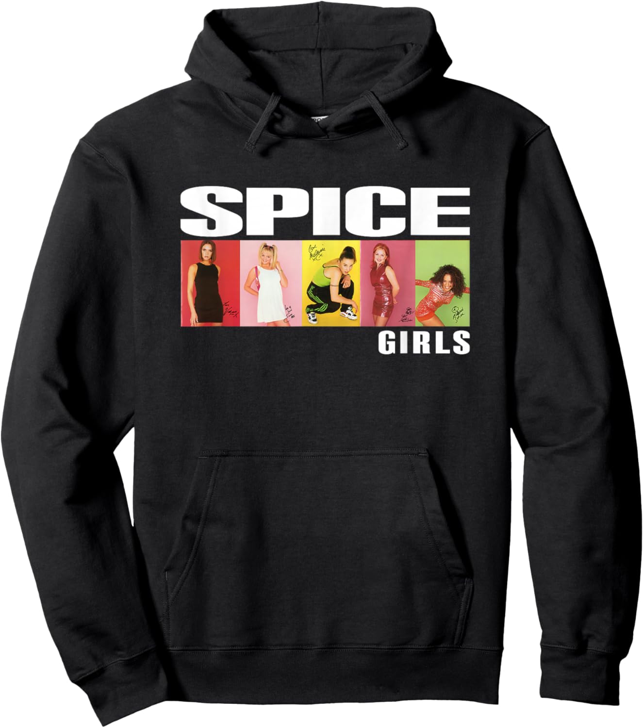 Official Spice Girls Photo Block, Black Hoodie - Hoodie | Black