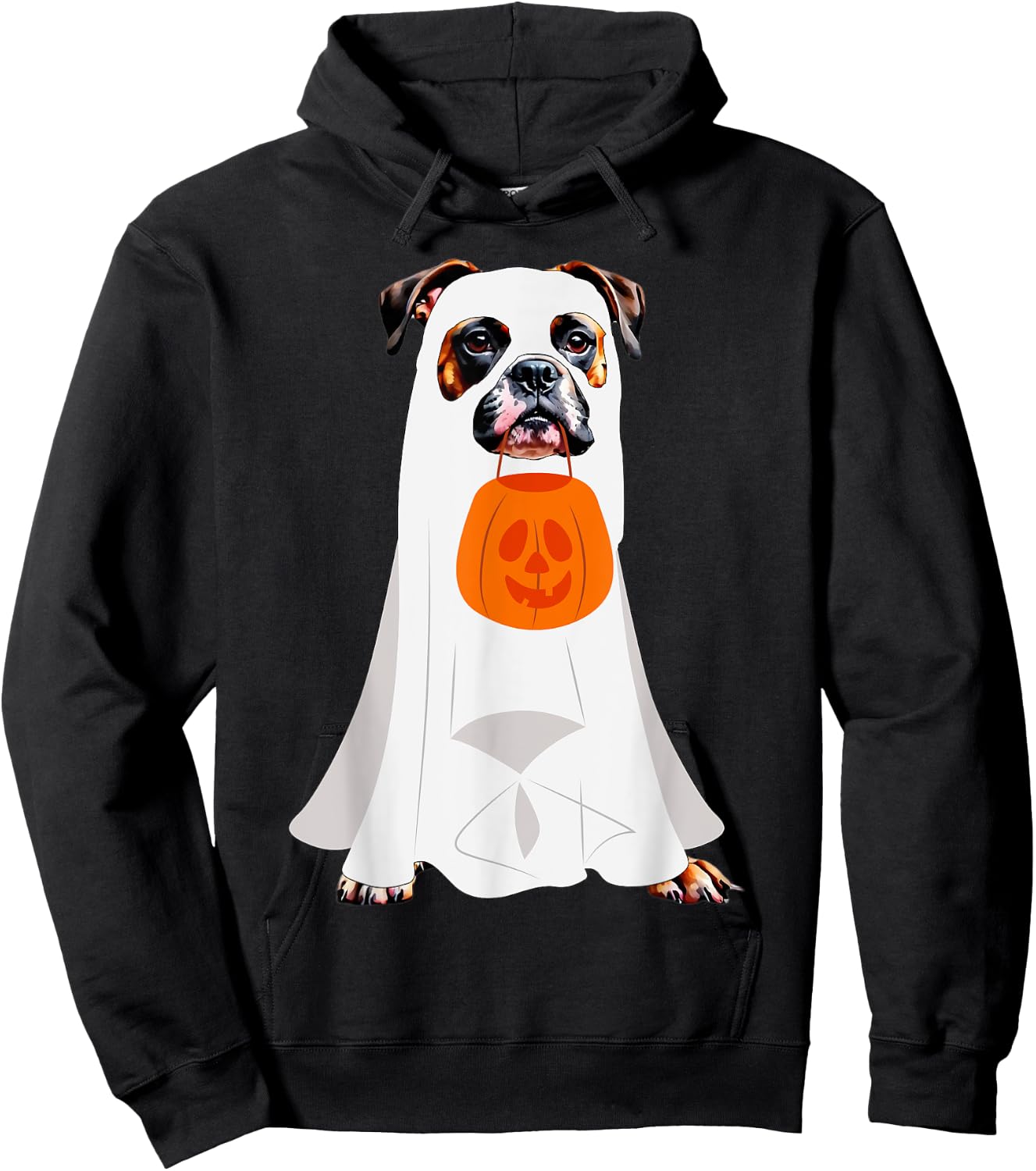 Boxer Dog Ghost Pumpkin Halloween Fall Dog Lover Men Women Kids Hoodie - Hoodie | Black