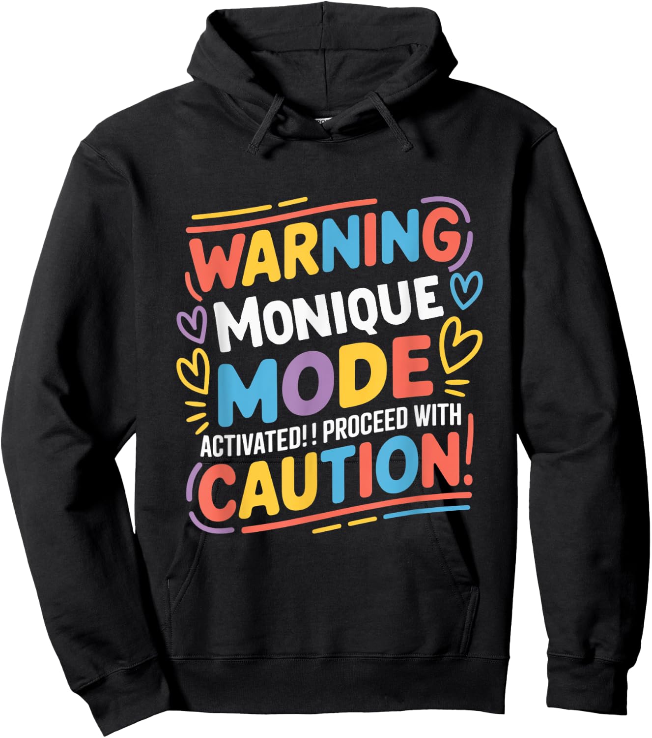 MONIQUE Personalized Name Cute Custom Monique Name Hoodie - Hoodie | Black