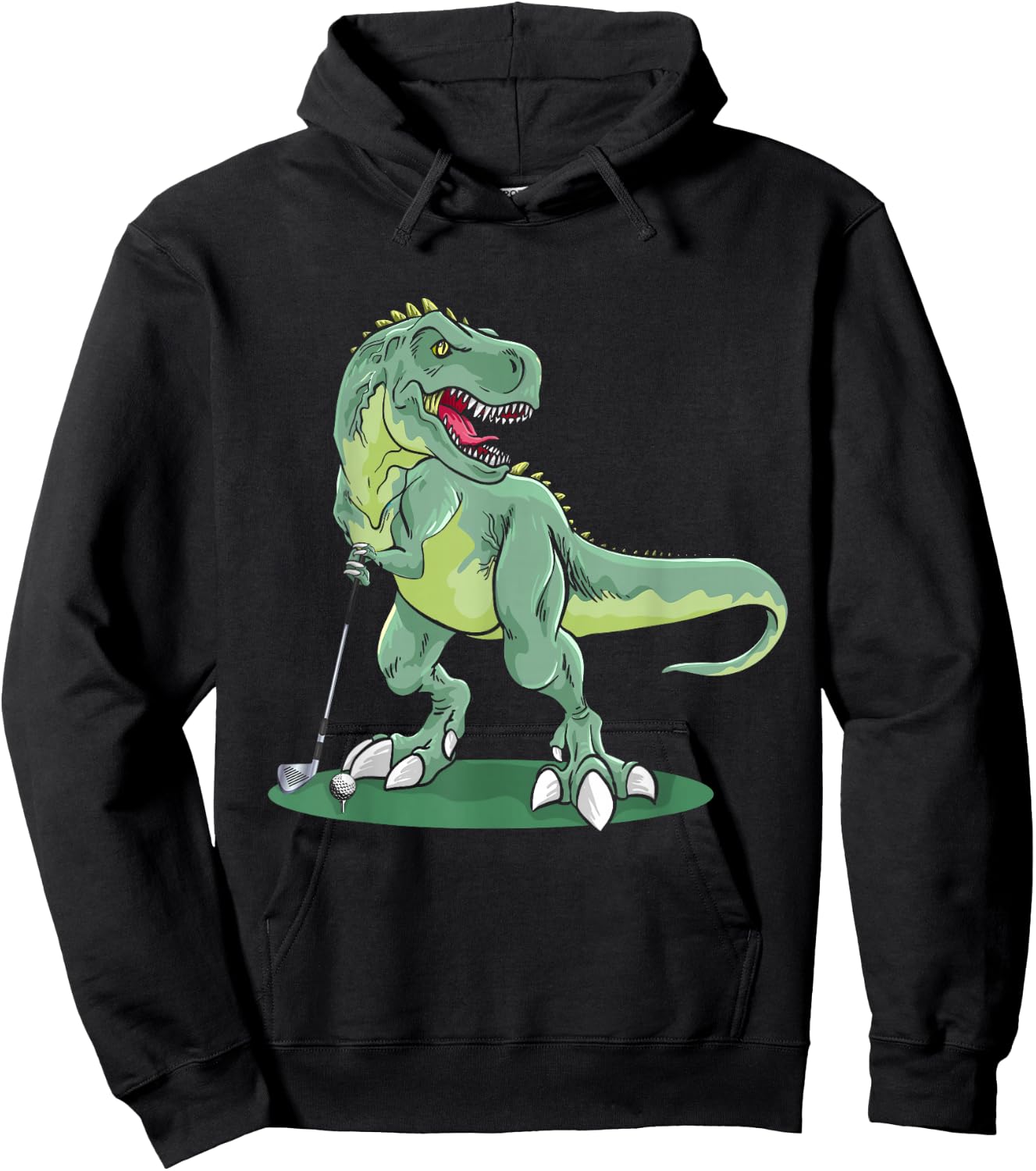 T-Rex Golf Playing, Dinosaur Trex Golfer Golf Playing Hoodie - Hoodie | Black