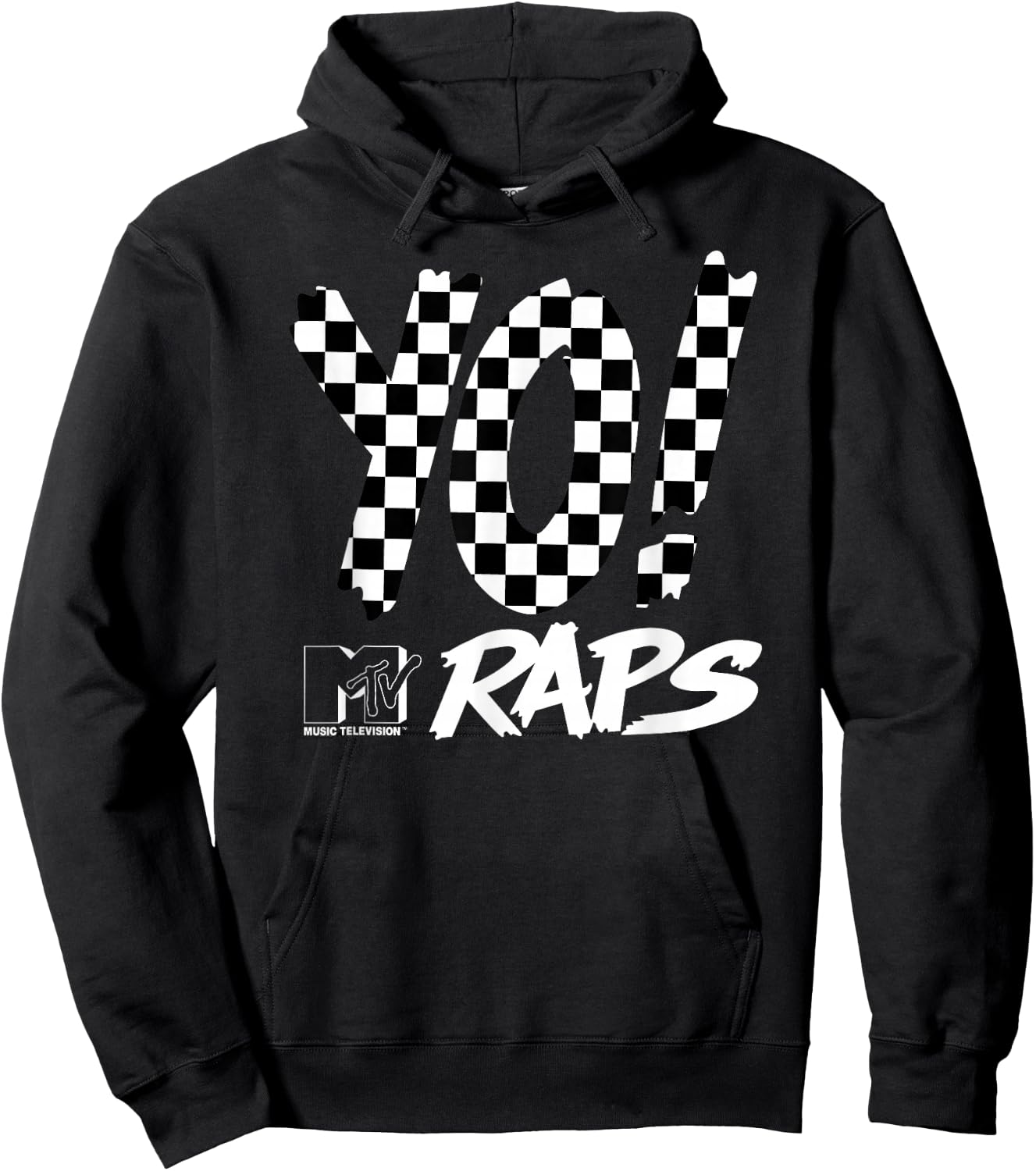 Yo! MTV - Raps Checkered Hoodie - Hoodie | Black