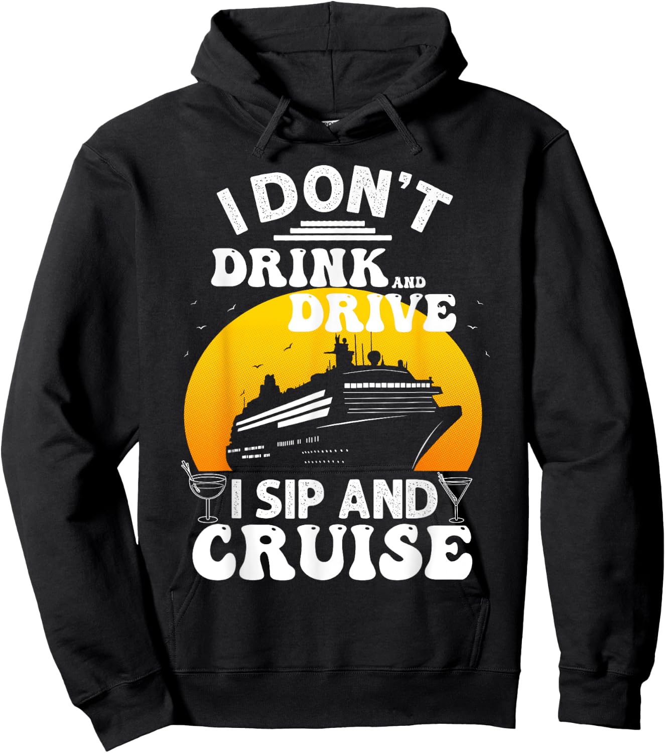 Funny Cruise Design Women Cruise Vacation Boat Trip Hoodie - Hoodie | Black