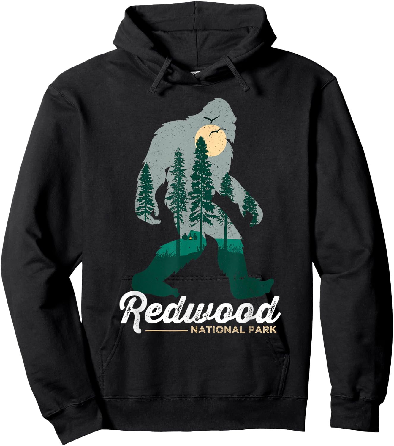 Redwood National Park Shirt Camping Bigfoot National Park Hoodie - Hoodie | Black