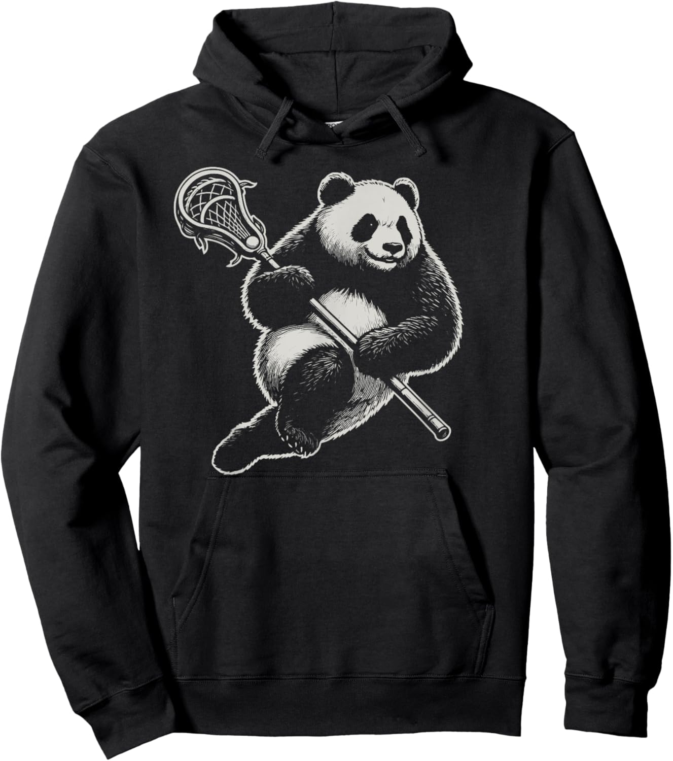 Awesome Panda Lacrosse Lax Dude Hoodie - Hoodie | Black