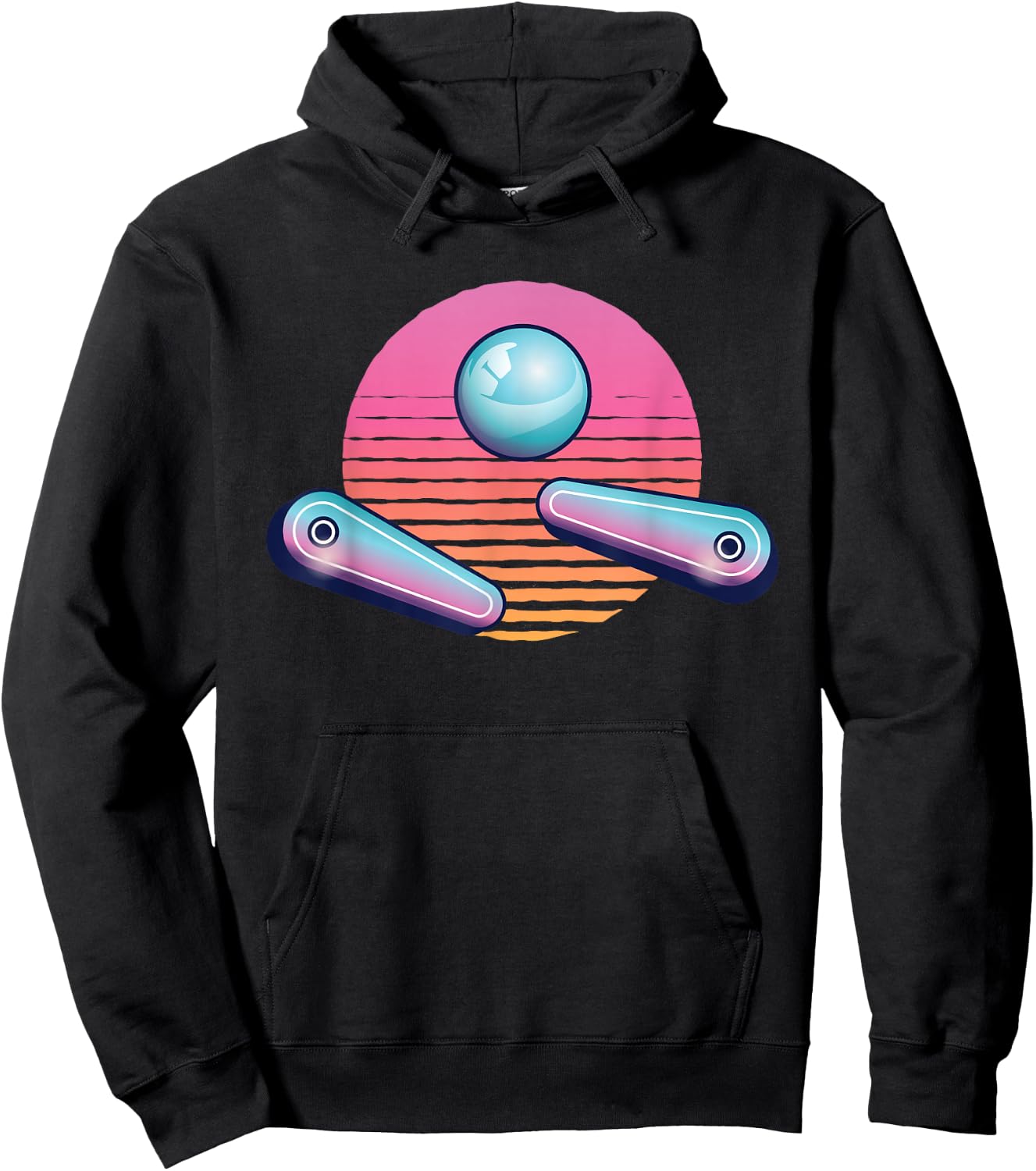 Pinball Arcade Game Machine 80s Retro Gamer Vintage Gaming Hoodie - Hoodie | Black